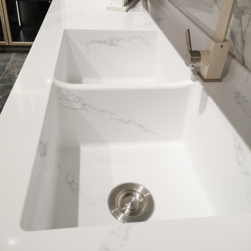 Personalice Samsung colorea la hoja de granito gris de superficie sólida acrílica para baño 