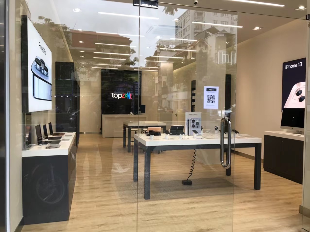 Encimera de superficie sólida para sala de exhibición de teléfonos móviles